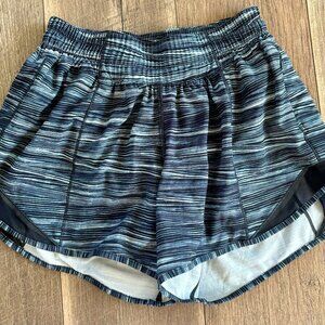 Womens Lululemon Athletic Shorts Black Grey 2 Tall